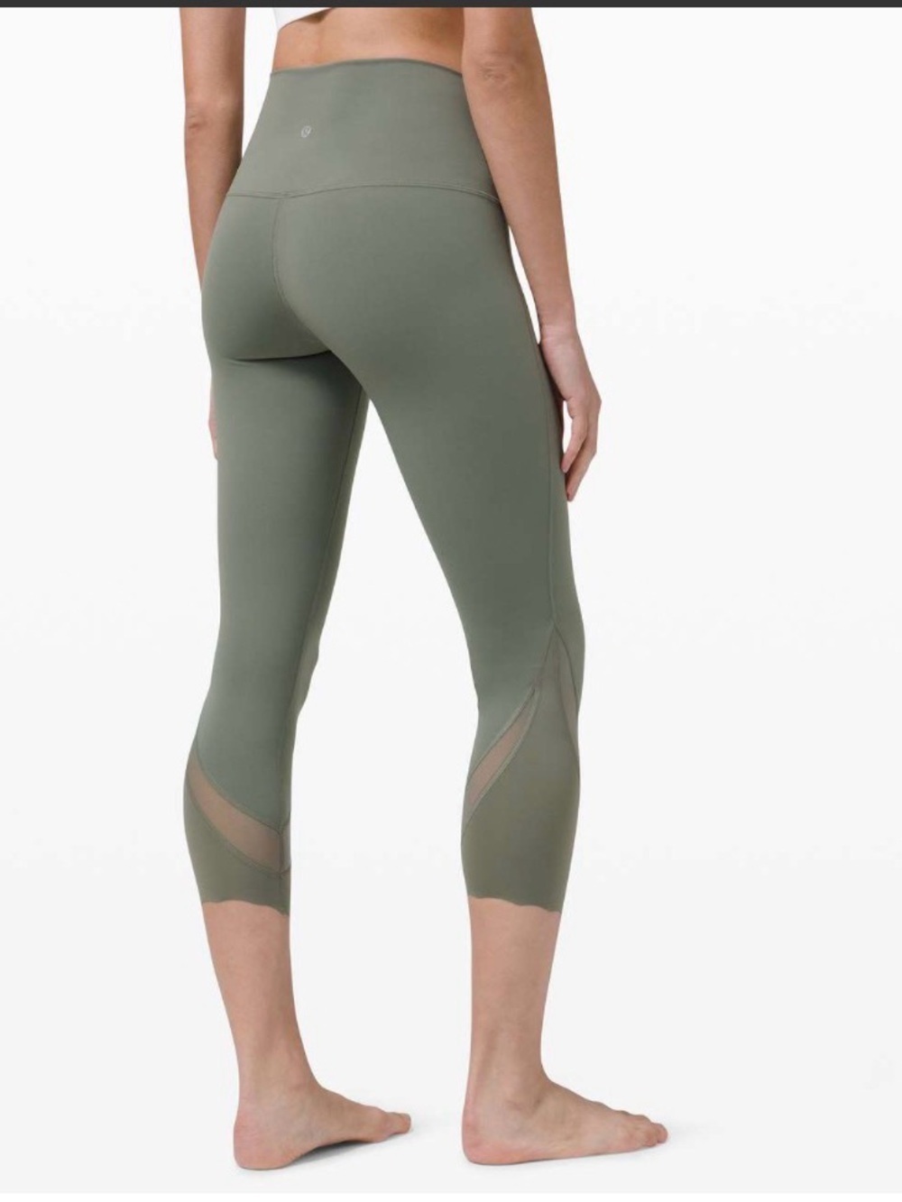Lululemon Wunder Under High-Rise Crop 23" *Updated Scallop FullOn Luxtreme OLIVE - Picture 8 of 10
